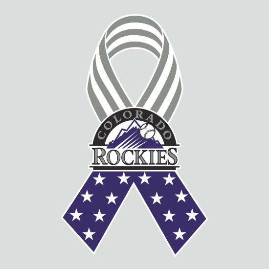 Colorado Rockies Ribbon American Flag logo vinyl decal